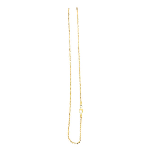 14k Gold Fancy Diamond Cut Italian Rose Gold Chain, 18" Long For Sale
