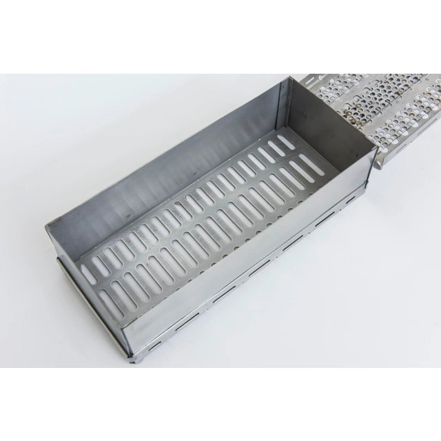 Vintage Stanley Szwarc Stainless Steel Rectangular Perforated Large Studio Box One of a KInd For Sale In Miami - Image 6 of 12