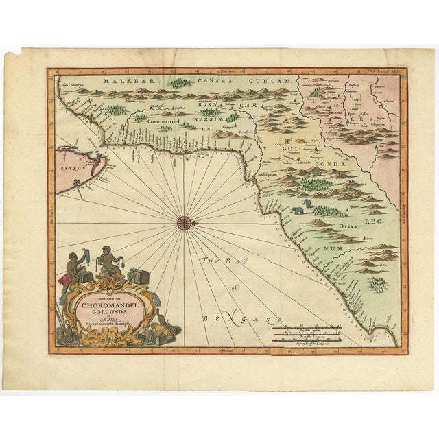 Antique Map of Choromandel, 1744 For Sale - Image 3 of 6
