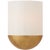 Barbara Barry for Visual Comfort Signature Crescent Small Sconce in Gild with White Glass For Sale