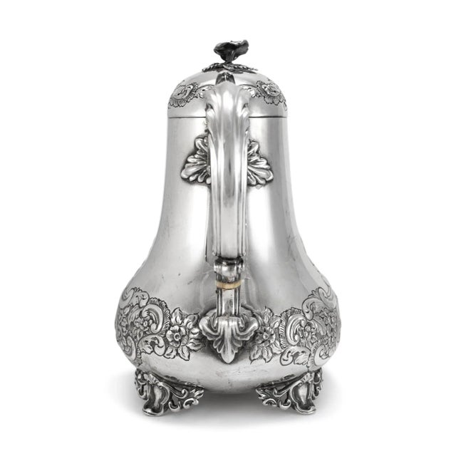 Modern Antique j.g Ltd Heavy 925 Sterling Silver Hot Water Kettle With Hinged Cover For Sale - Image 3 of 10