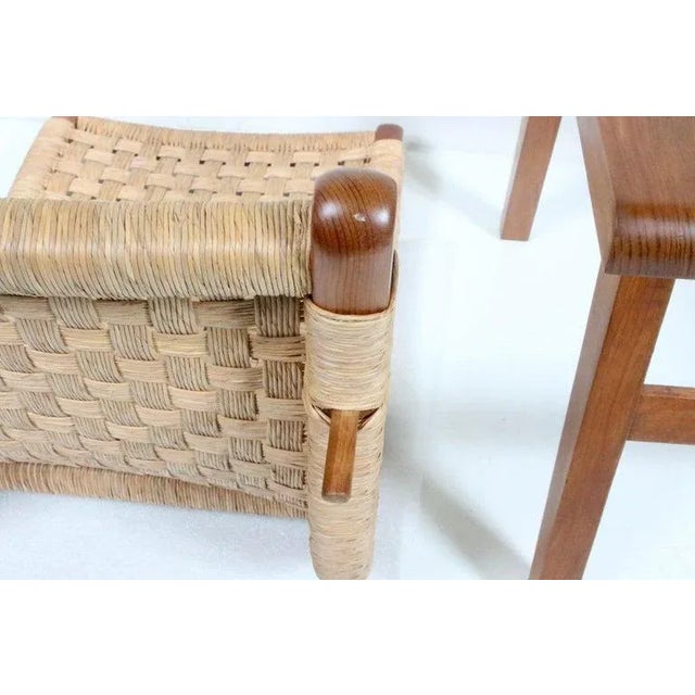 Michael van Beuren Bauhaus Teak and Raffia Lounge Chair, circa 1940 For Sale - Image 11 of 13