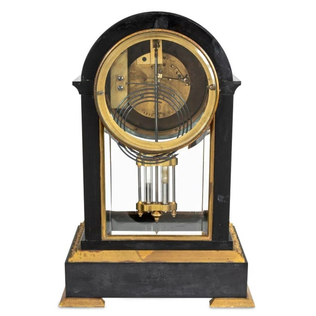 French Gilt Bronze and Black SMantel Clock For Sale - Image 4 of 4