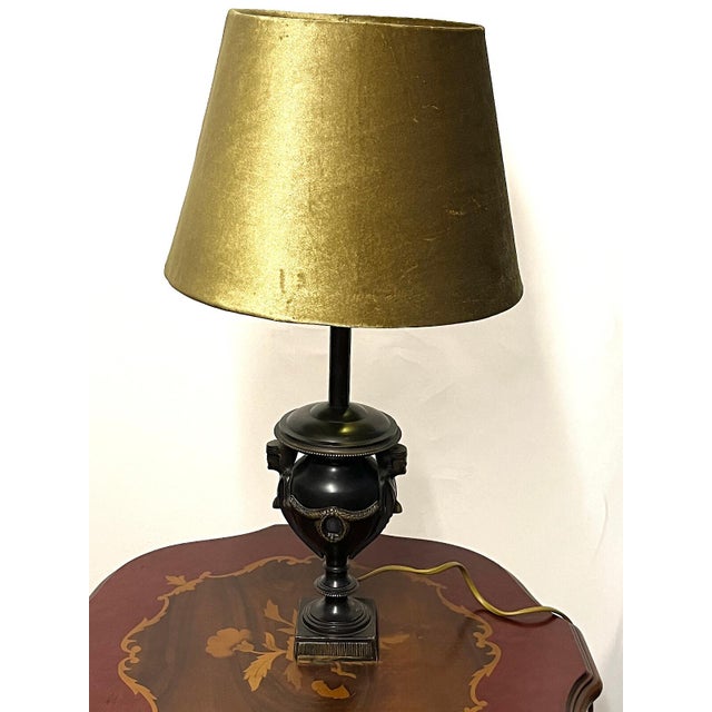 Antique Brass Fabric Shade Cherub Table Lamp, 1930s, in Very Good conditions. Designed 1920 to 1949 I have official proof...