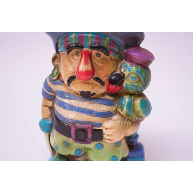 Paper Mid-Century Japanese "Boudoir Pets" Paper Mache Pirate Bank For Sale - Image 7 of 11