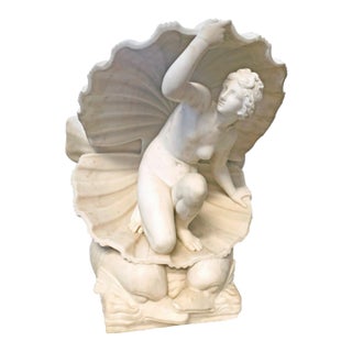 "Birth of Venus" Exquisite Art Deco Marble Sculpture of Venus With Dolphins. For Sale