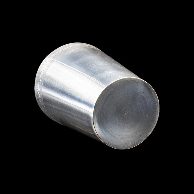 Silver Antique Explorer's Beaker Case, English, Silver Plate, Leather Sleeve, Edwardian For Sale - Image 8 of 10
