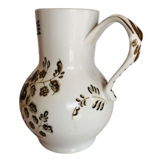 Vintage Hand-Painted Portuguese Pitcher by Cfo Viana – Figural Padre Scene For Sale