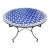 Metal 48" Moroccan Mosaic Blue / White Rafraf Coffee Table For Sale - Image 7 of 7