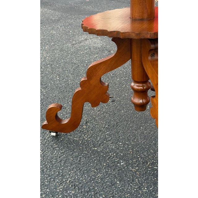 Wood Antique 19th Century Walnut Victorian Wine Table For Sale - Image 7 of 8