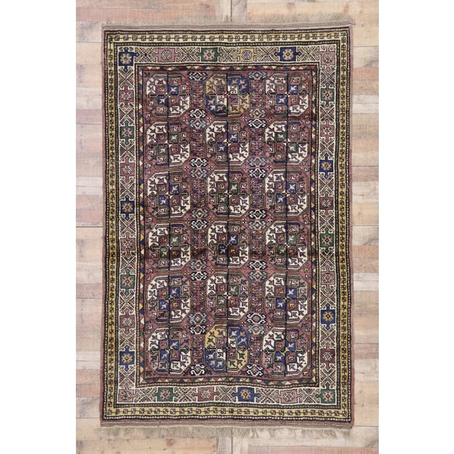 Purple Antique Azerbaijan Rug - 05'01 X 08'01 For Sale - Image 8 of 10