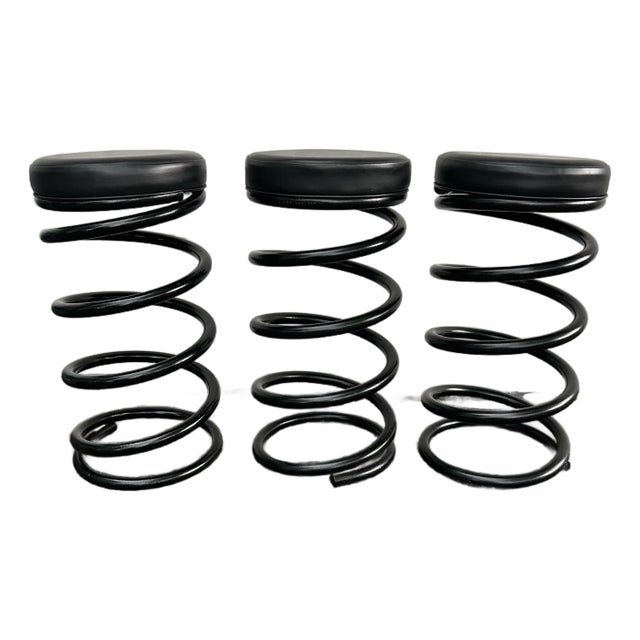 Late 20th Century Coil or Spring Barstools by Helix Co.- Set of Three For Sale