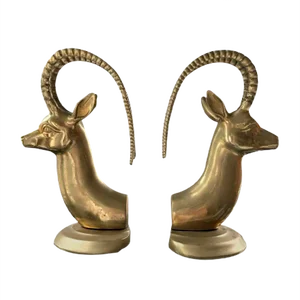 Brass Antelope Bookends, 1950s, Set of 2