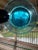 Early 21st Century Set of 4 Hand Blown Aquamarine Salad or Dessert Plates French Glass Blower Made For Sale - Image 5 of 10