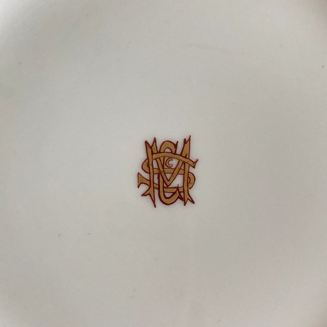 Burnt Orange Antique Art Nouveau Aesthetic Style Theo. Haviland French Limoges Porcelain Plates: Spider Design, Set of 3 For Sale - Image 8 of 9