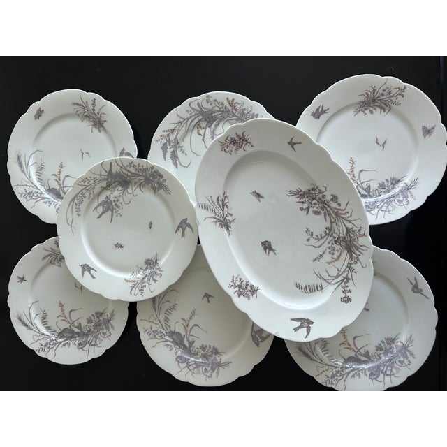 Porcelain Plates and Platter by Ch Pillivuyt & Cie, 1890s, Set of 8 For Sale - Image 17 of 17