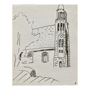 1960s Frank Wallace St Mary Star of the Sea Newport Vermont Drawing