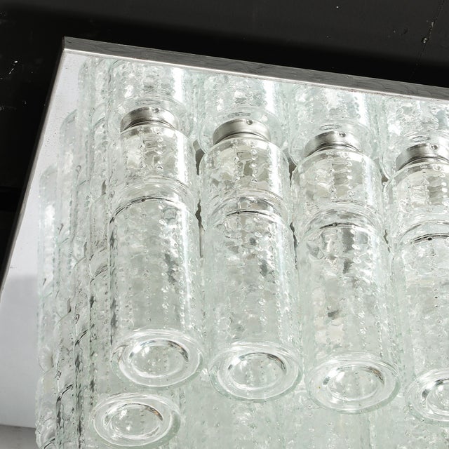 Mid-Century Modern Molded Glass Cylinder Flush Mount in Chrome by Doria Leuchten For Sale - Image 11 of 18
