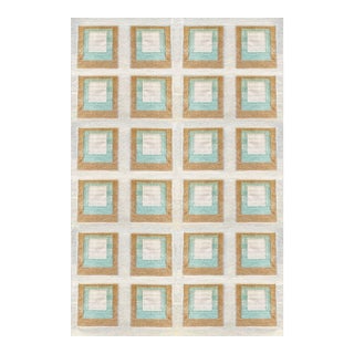 Color Study Handwoven Wool Flatweave 6' x 9' Rug - Silver Lake For Sale