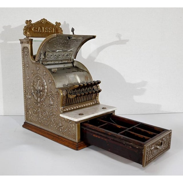 Small Early 20th Century Checked Bronze Model 312 Cash Register from National Cash Register Co For Sale - Image 15 of 18