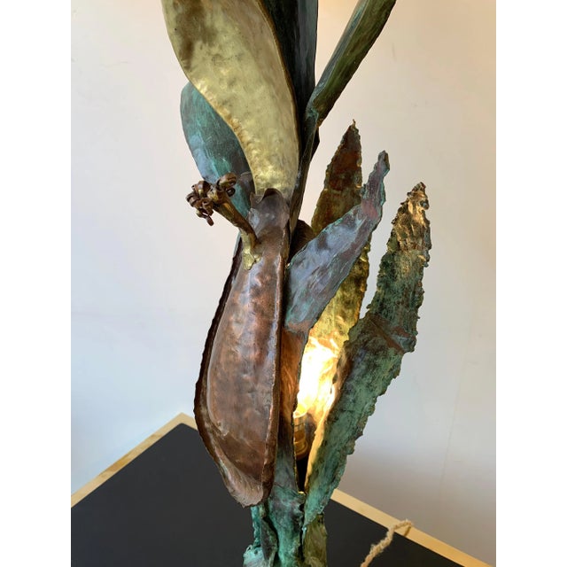 Maison Jansen Plant Lamp Lacquered Metal Brass, France, 1970s For Sale - Image 4 of 12