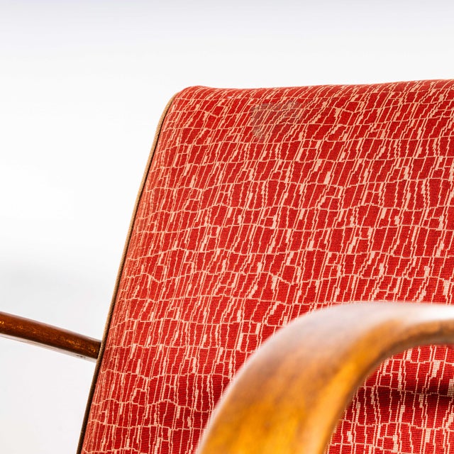 Armchair in Geometric Jacquard Fabric by Jindrich Halabala, 1950s For Sale - Image 9 of 12