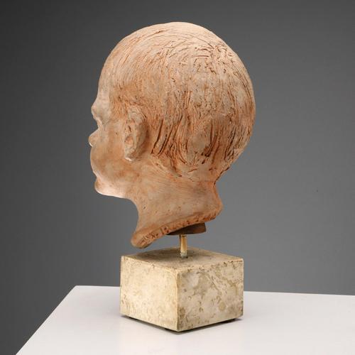 Portrait of a Boy in Terracotta from Mario Bertozzi For Sale - Image 4 of 12