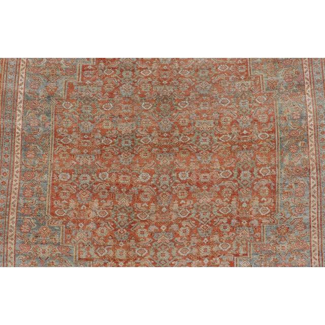 Textile Antique Persian Bidjar Rug in Herati Design With Medallion in Soft Muted Colors For Sale - Image 7 of 15