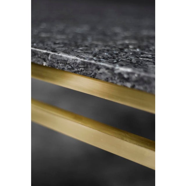 Mid-Century Italian Modern Brass Coffee Table with Stone Top, 1970s For Sale - Image 6 of 18