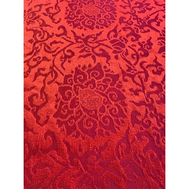 English 4 1/2 Yards of Red Silk Damask Fabric For Sale - Image 3 of 6