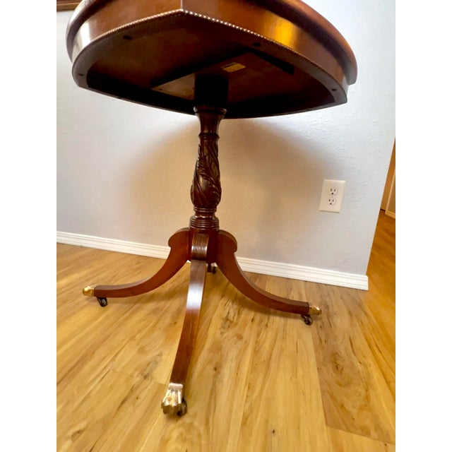 Regency Revival Mahogany Shield-Top Pedestal Table, Circa 1910 For Sale - Image 4 of 9