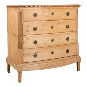 Large Pine Chest of Four Drawers, Denmark Circa 1800-20