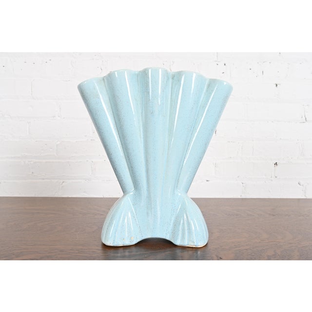 A gorgeous Art Deco or Mid-Century Modern glazed art pottery gladiola vase By Brush McCoy USA, Circa Mid-20th Century...