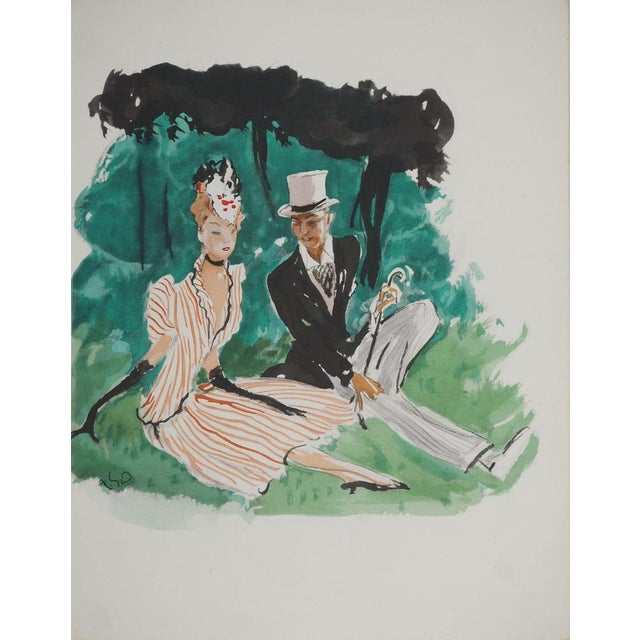 Jean-Gabriel Domergue, Summer Stroll, Lithograph For Sale - Image 6 of 6