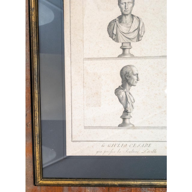 Paper 18th Century Italian Neo-Classical Engraving Print of Julius Caesar Bust by Giovanni Folo For Sale - Image 7 of 18
