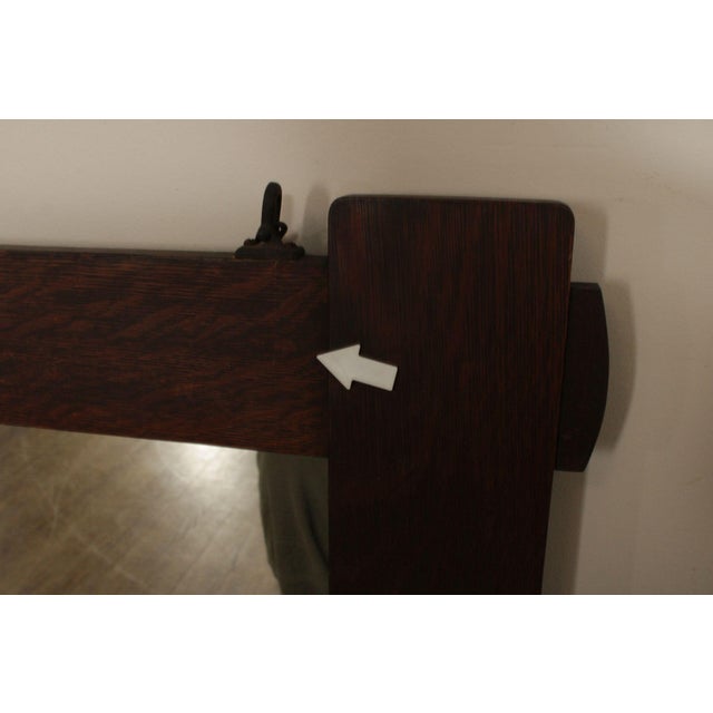 Stickley Brothers Antique Mission Oak Wall Mirror With Hooks No. 7577 For Sale - Image 17 of 18