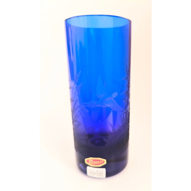 Moser “Royal Blue” Hand-Cut Crystal Vase For Sale - Image 11 of 13