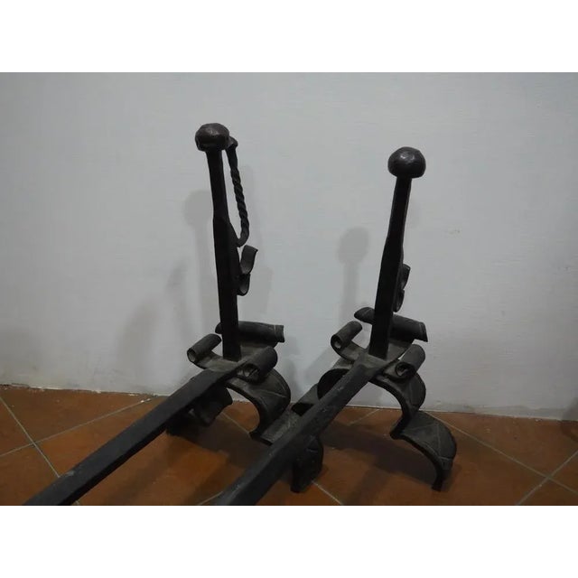 Antique 18th Century Andirons, Set of 2 For Sale - Image 4 of 8
