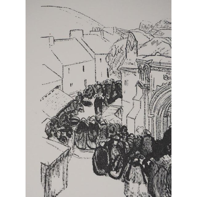 Mathurin Meheut, Pardon of the Fire at Saint-Jean du Doigt, 1937, Engraving For Sale - Image 3 of 8