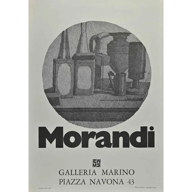 Vintage Exhibition Poster Morandi is an Original Offset realized for the exhibition at Galleria Marino in Rome after...