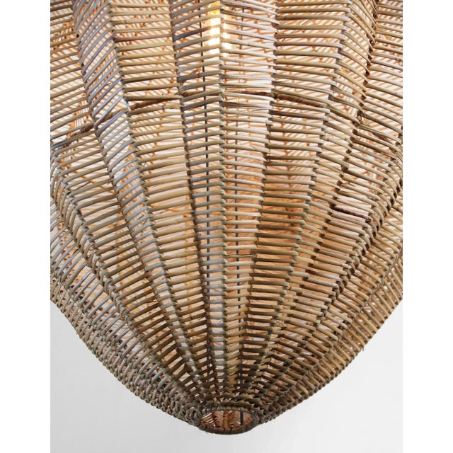 Honey Rattan Starfruit Pendant Light Large For Sale - Image 4 of 8
