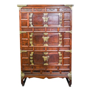 Tall 19th Century Korean Tansu Cabinet For Sale