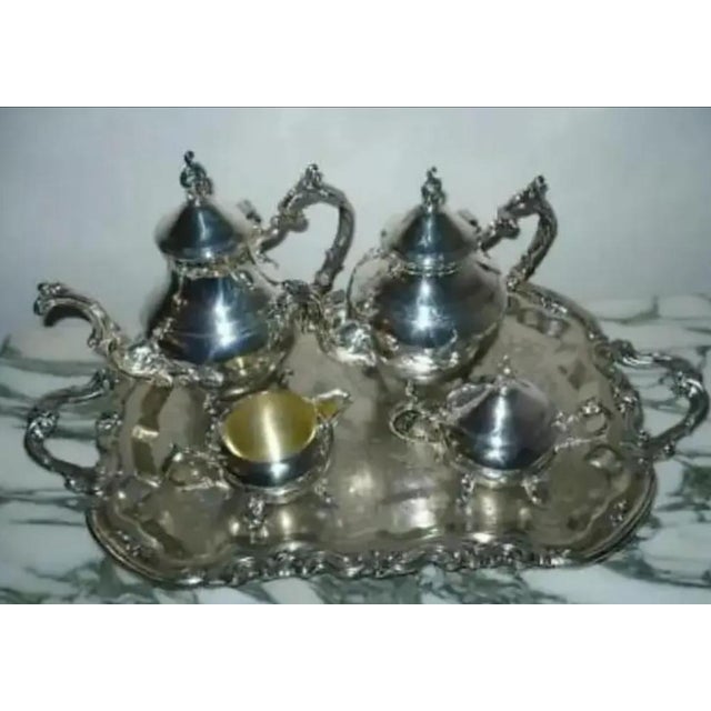 Vintage F. B. Rogers French Rococo Tea & Coffee Set- 5 Pieces For Sale - Image 4 of 6