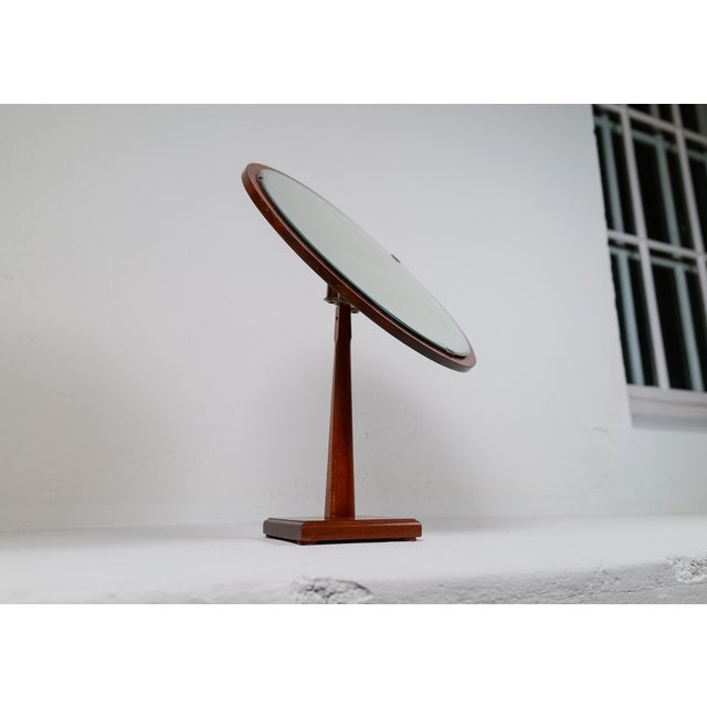 Art Deco Table Mirror in Walnut and Glass, 1940s For Sale - Image 4 of 18