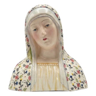 Ceramic Madonna from Minghetti Manufactory, Bologna, Early 1900s For Sale