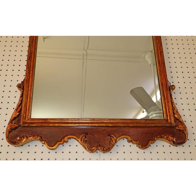 1980s Labarge Georgian Rococo Style Burl Wood Wall Mirror For Sale In New York - Image 6 of 10