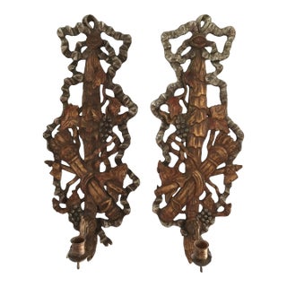 Antique Mid 19th Century Brisitsh Wall Candle Sconces- Set of 2 For Sale