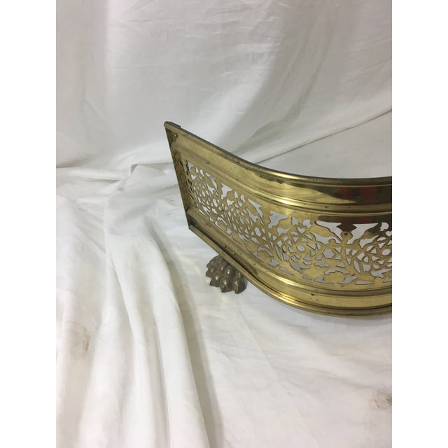 1910s Brass Art Nouveau Fender With Roses and Thistles For Sale - Image 5 of 7