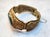 Vintage Chinese Export Filigree Gilded Silver Bracelet With Bloodstone Cabochon For Sale In Cleveland - Image 6 of 10
