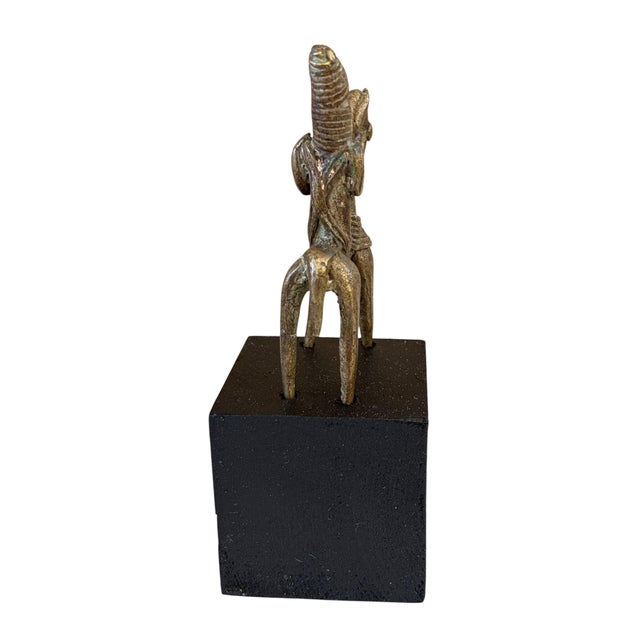 Vintage African Dogon Bronze Horseman Gold Weight Mali 5.25" H on Stand For Sale In New York - Image 6 of 6